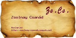 Zsolnay Csanád névjegykártya